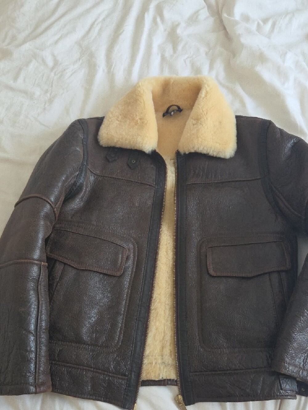 Winward Chocolate and Cream Sheepskin Teddy Jacket- NEVER WORN